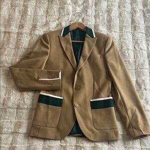 Tan Blazer with Green Accents